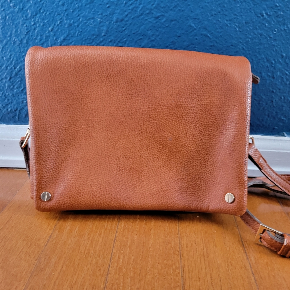 STREET LEVEL Demi Fold Over Vegan Leather Crossbody Bag